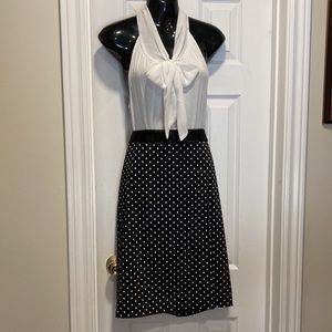 NWOT - Cable & Gauge Sleeveless Ivory White Tie-Neck Unlined Blouse - Sz L